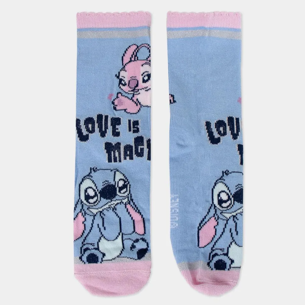 4-pak strømper i sparegris - Stitch - LBLÅ/LRØD