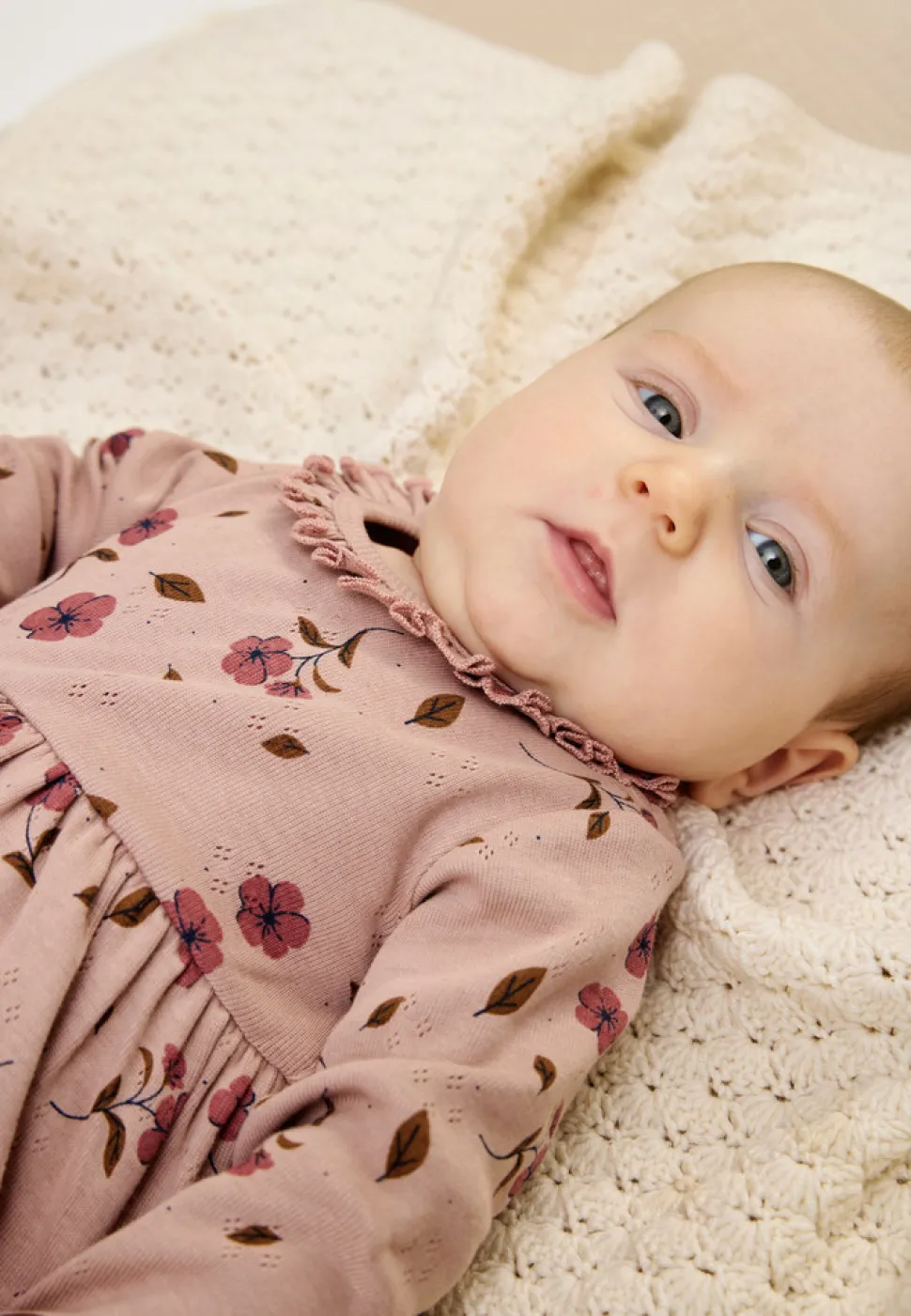 Picole Pointelle Bodykjole langærmet - Adobe rose