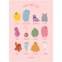 Plakat - De Tolv Følelser Pink 50x70