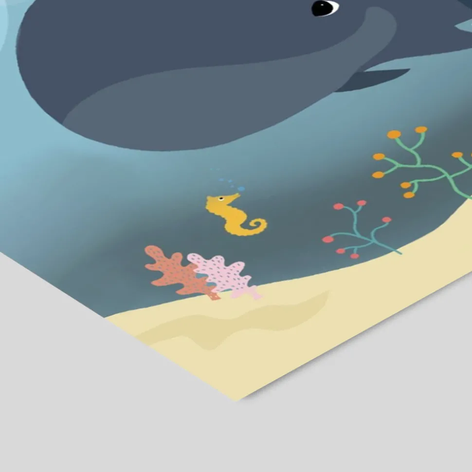 Plakat - Hvaler og bølger A3