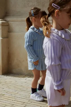 Pointelle shorts - DUSTY BLUE