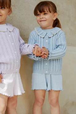 Pointelle shorts - DUSTY BLUE