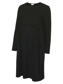 Polia langærmet kjole - BLACK