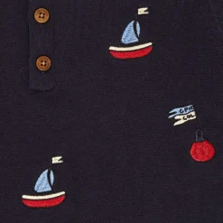 Polo m. både - CREAM/NAVY