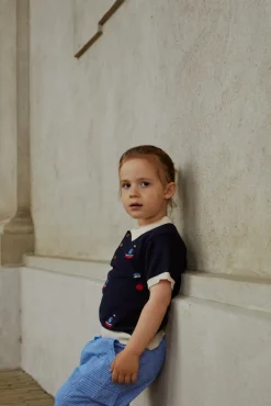 Polo m. både - CREAM/NAVY