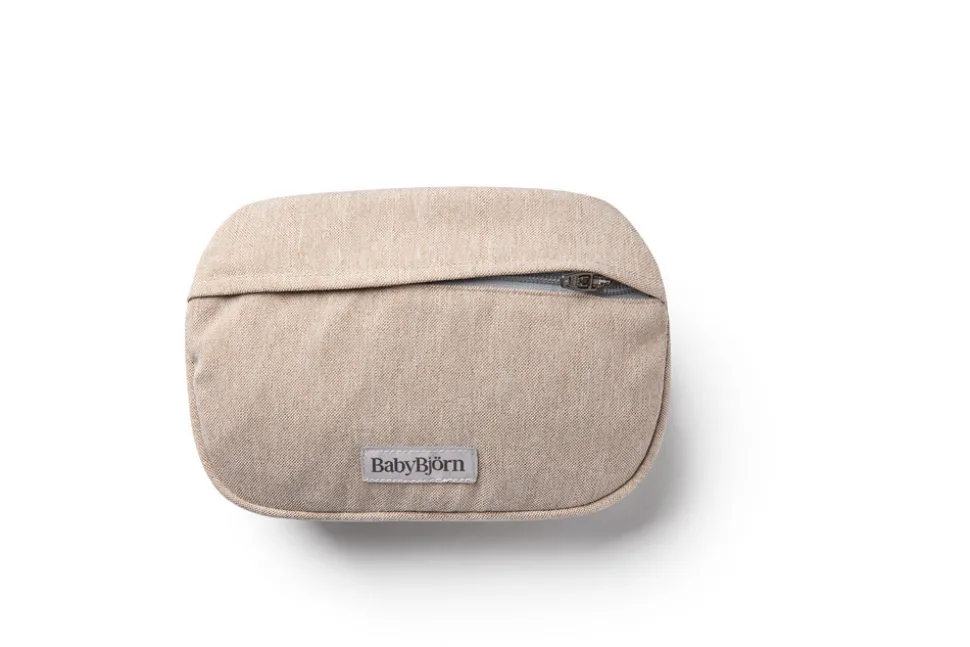 Pose med lommer til Bæresele Vævet mélange, lys beige