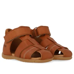 Prewalker sandal med velcro - Cognac/Cognac