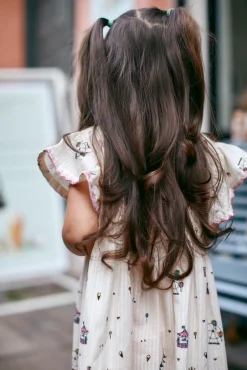 Printed kjole m. flæser - TIVOLI