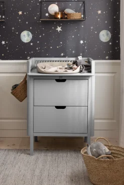 Puslebord med skuffer - stone grå