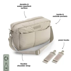 Quiltet barnevognstaske Sand