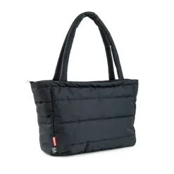 Quiltet pusle tote bag - Sort