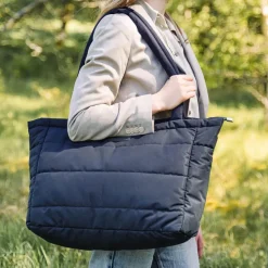 Quiltet pusle tote bag - Sort