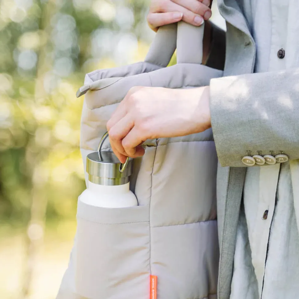 Quiltet pusle tote bag - Sand