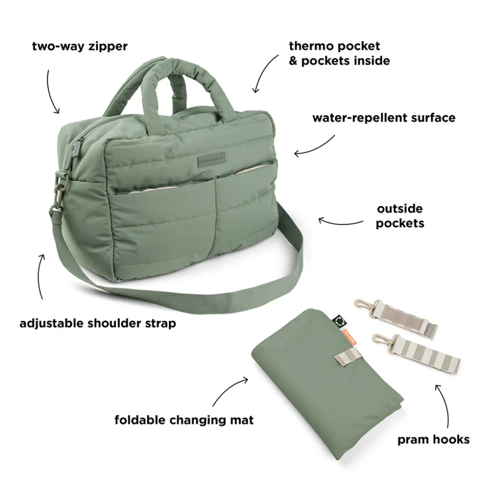 Quiltet pusletaske - grøn