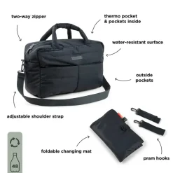 Quiltet pusletaske - Sort