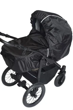 Regnslag til barnevogn m. lynlås 90-100 cm