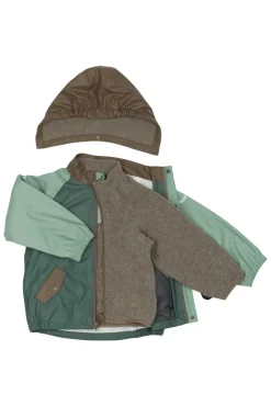Regnsæt m. Fleece - Balsam green