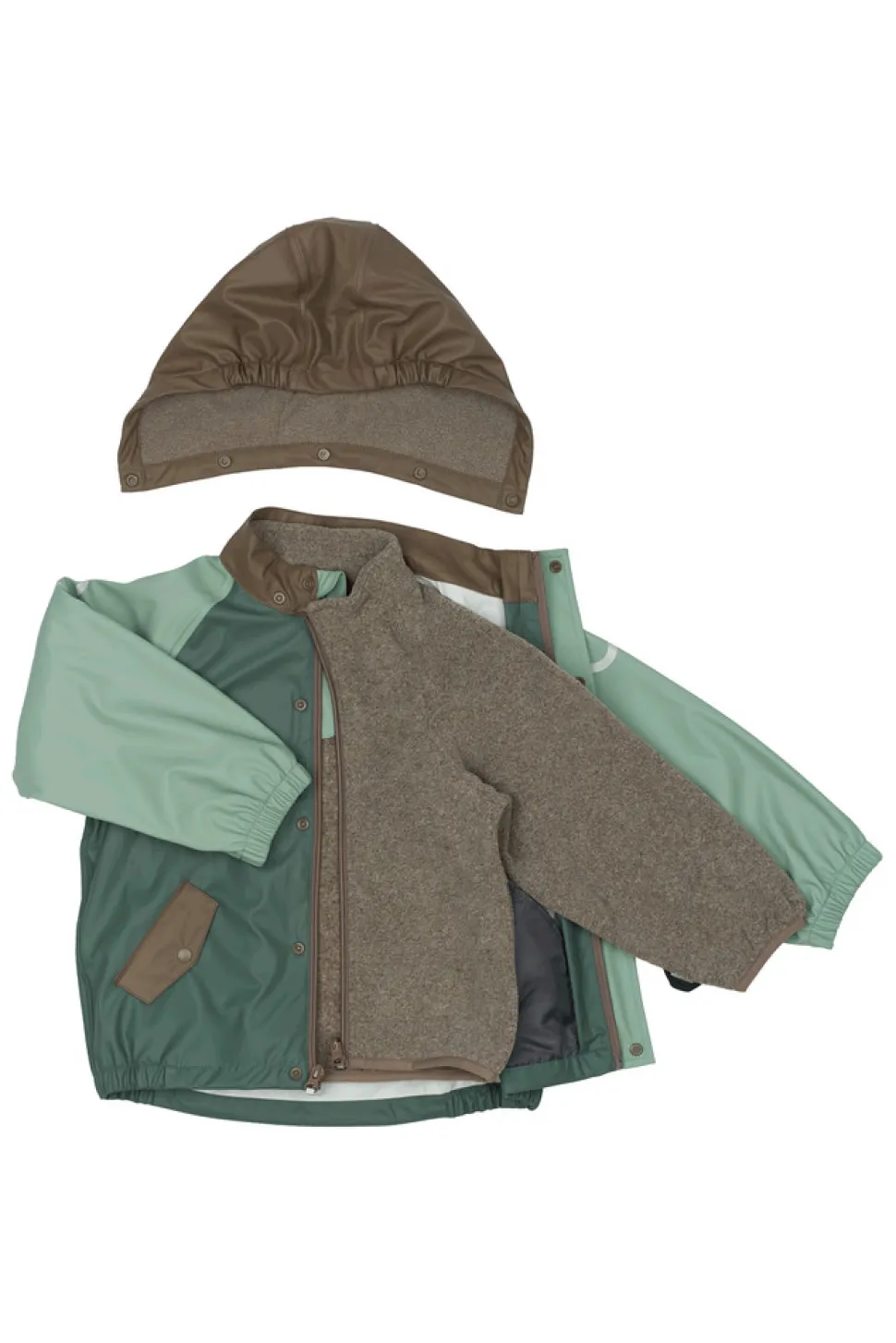 Regnsæt m. Fleece - Balsam green