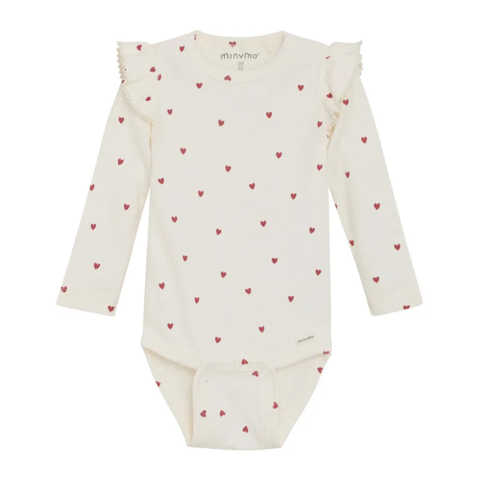 Rib Body Langærmet - med hjerteprint