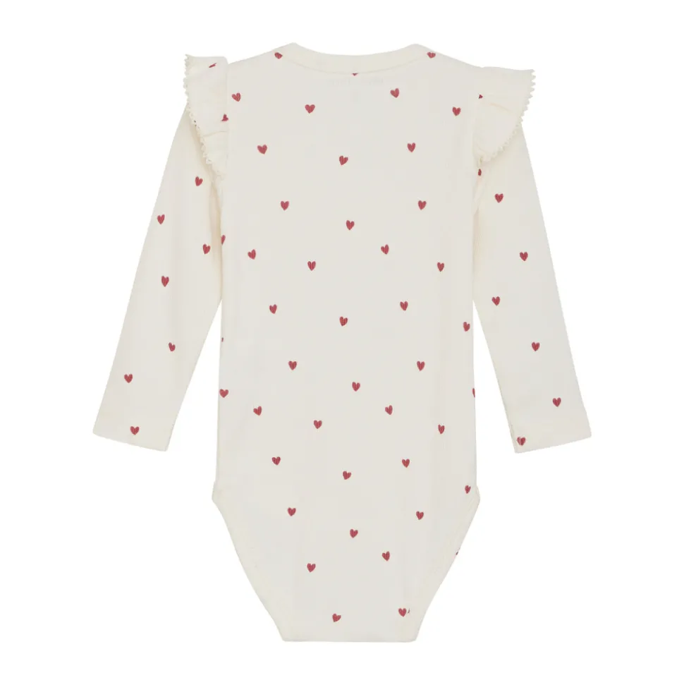 Rib Body Langærmet - med hjerteprint