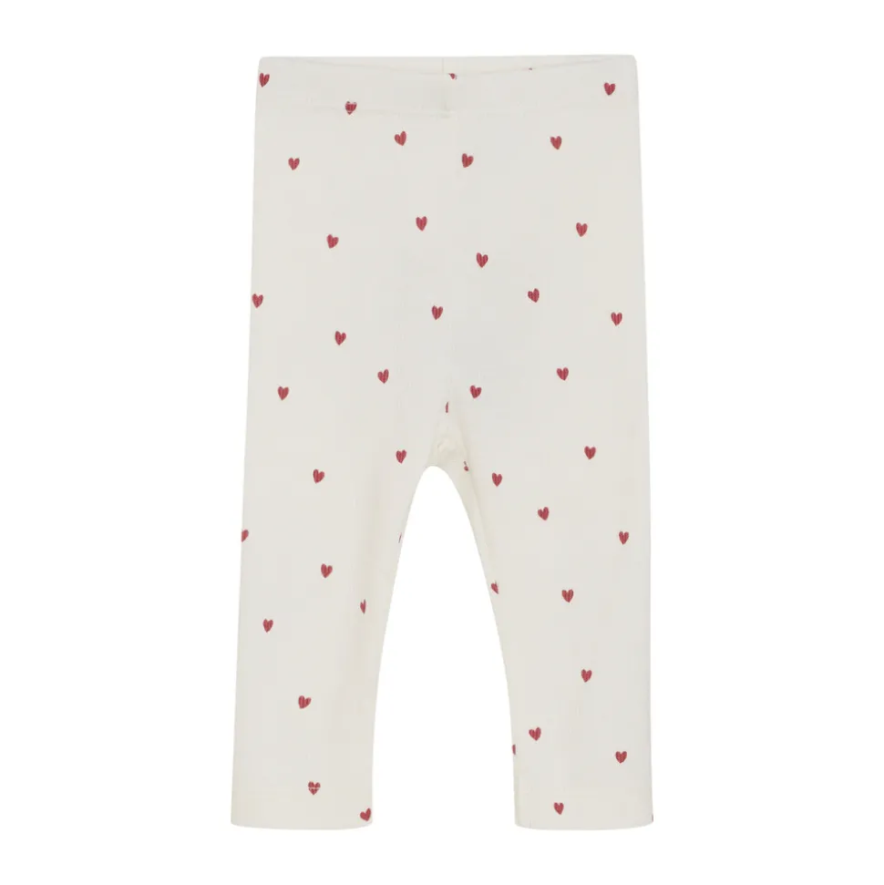 Rib Leggings - med hjerteprint