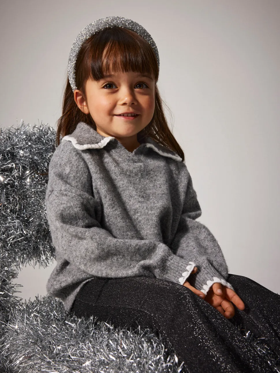 Rikasa Strikket Polo - Grey Melange