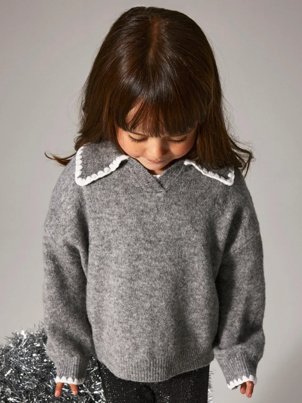 Rikasa Strikket Polo - Grey Melange