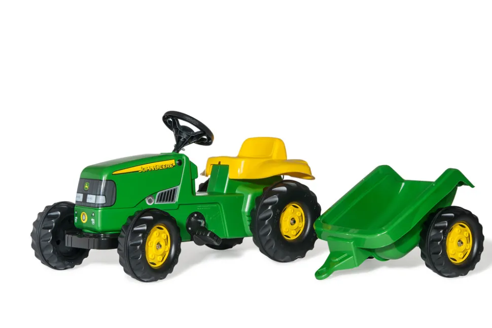 Rolly Kid traktor John Deere pedal traktor med trailer