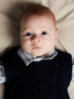 Roman Strikket Vest - Navy Blazer