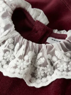 Roxy Velour Kjole - Burgundy