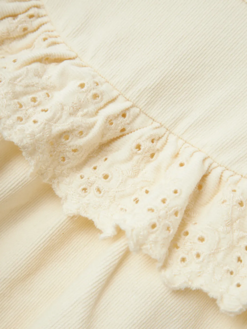 Saku langærmet loose emb top - TURTLEDOVE