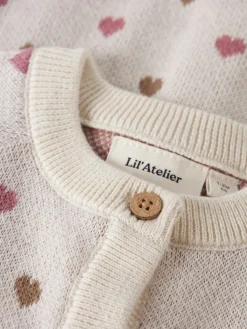 Saran Hjerte Strik Cardigan - Turtledove