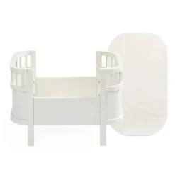 Sebra Dukkesengen + madras, hvid