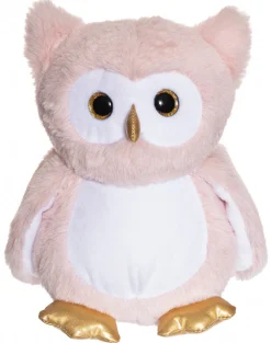 Selvlysende Ugle, plysdyr lyserød, 25 cm
