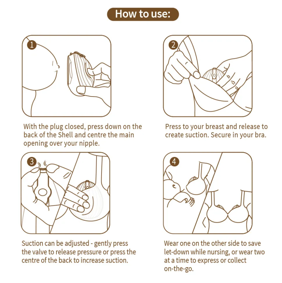 Shell Silikone Brystpumpe 75ml - 2-pak
