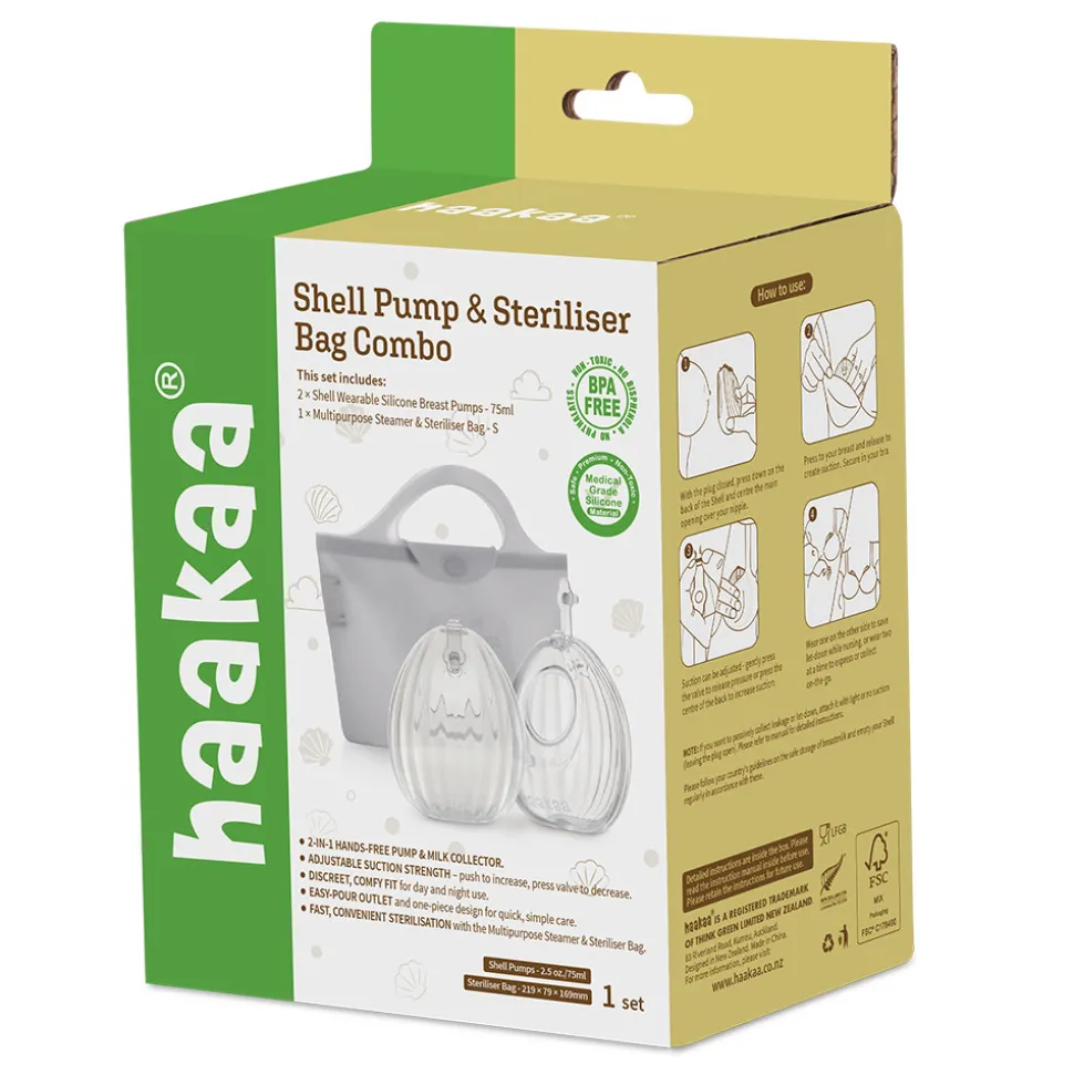 Shell Silikone Brystpumpe 75ml - 2-pak