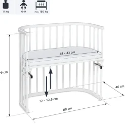 Side by side seng, original - hvid