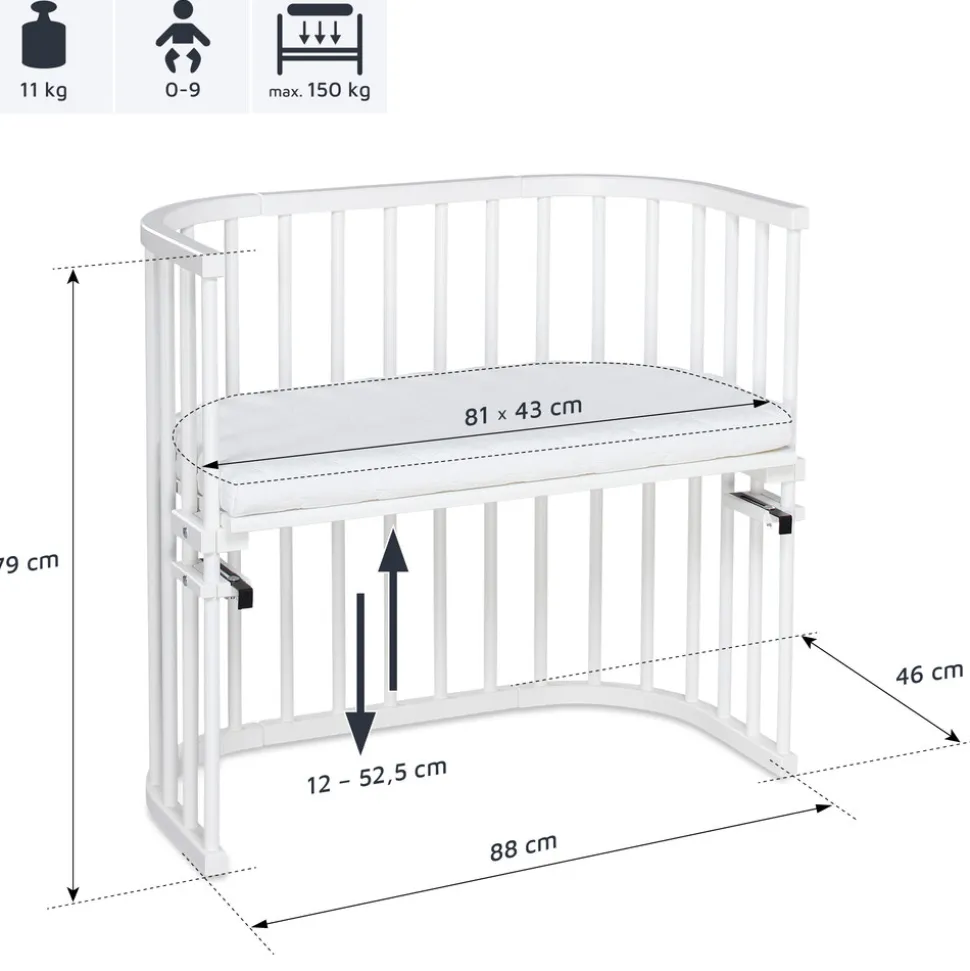 Side by side seng, original - hvid