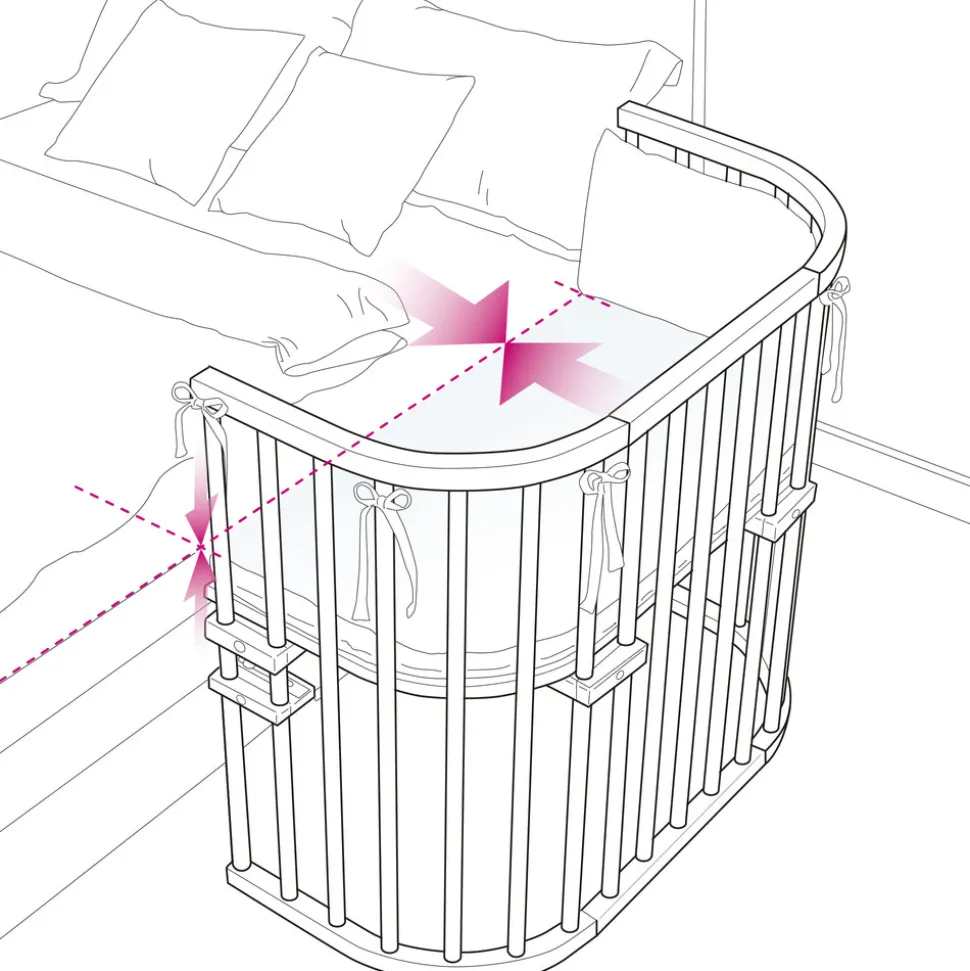 Side by side seng, original - hvid