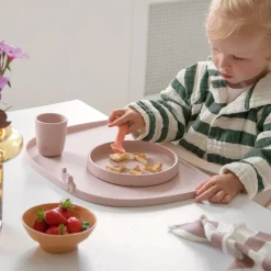 Silikone dækkeserviet m/høj kant Elphee - Pudder