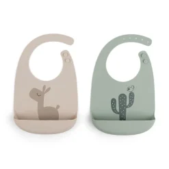 Silikone hagesmæk 2 stk. - lalee sand/grøn