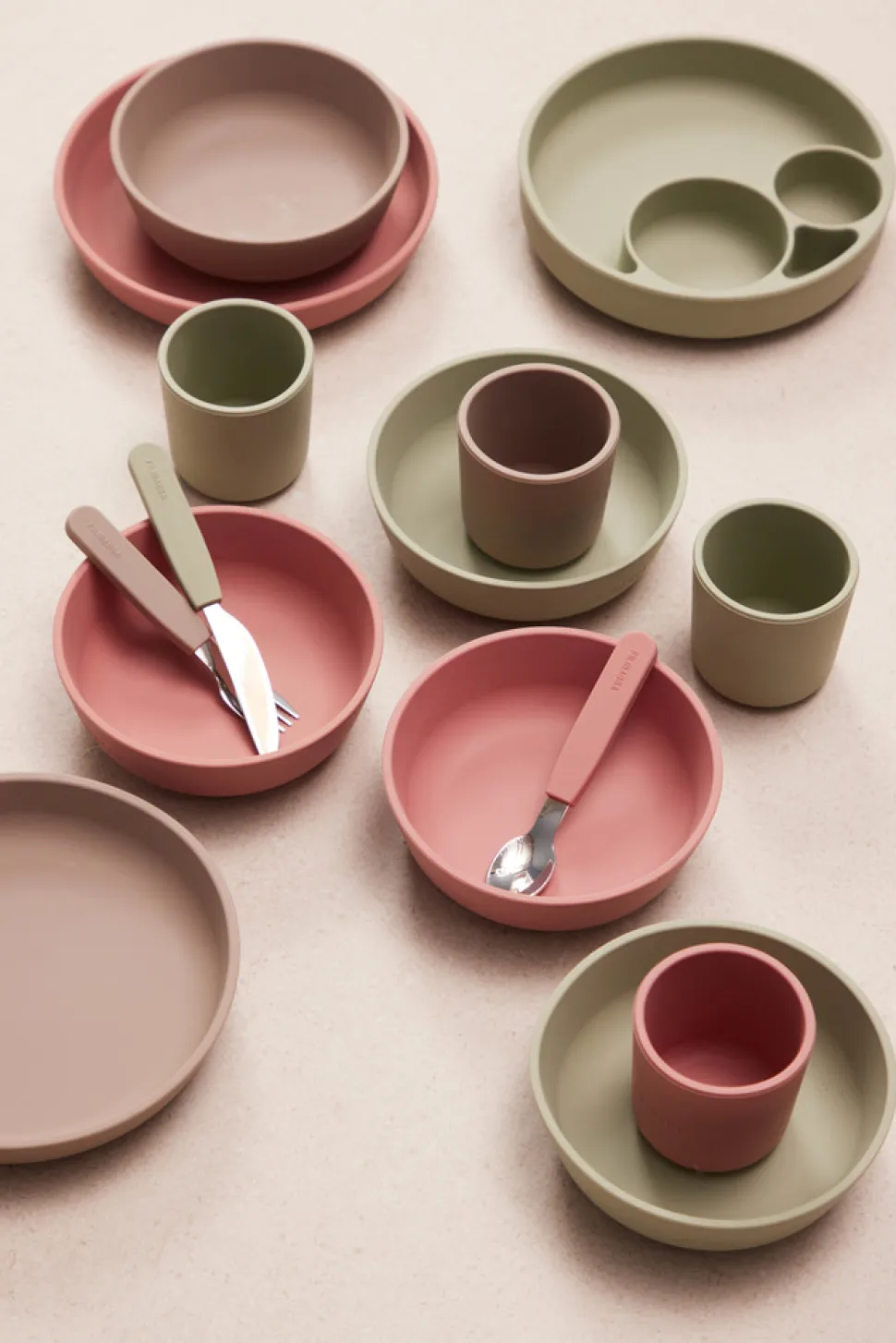 Silikone tallerken - rose