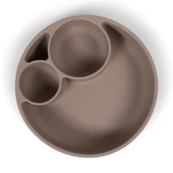 Silikone tallerken ruminddelt - Warm Grey