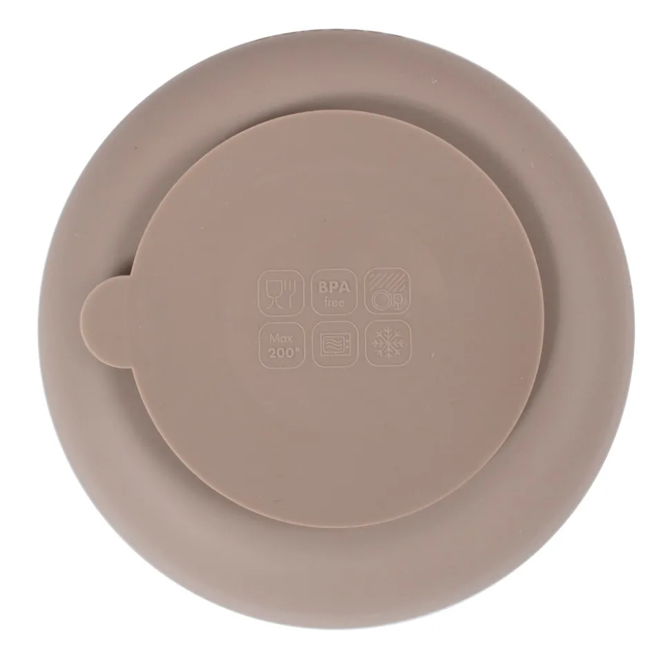 Silikone tallerken ruminddelt - Warm Grey