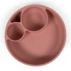 Silikone tallerken ruminddelt - rose