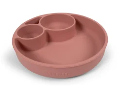 Silikone tallerken ruminddelt - rose