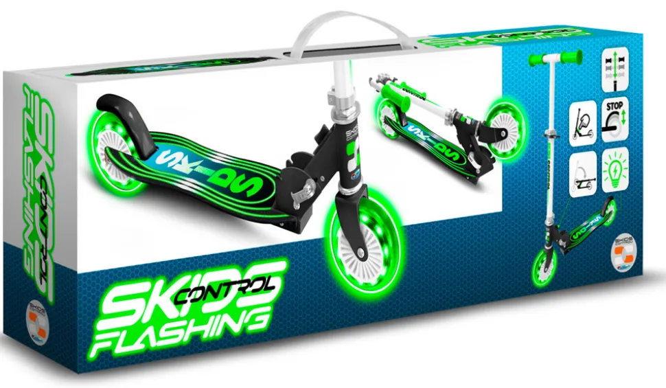 Skids Control Foldbart løbehjul med lys, grøn