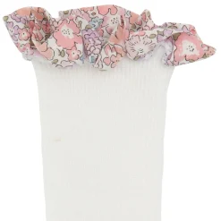 Skridsikre Strømper - Liberty - Off White / Michelle pink