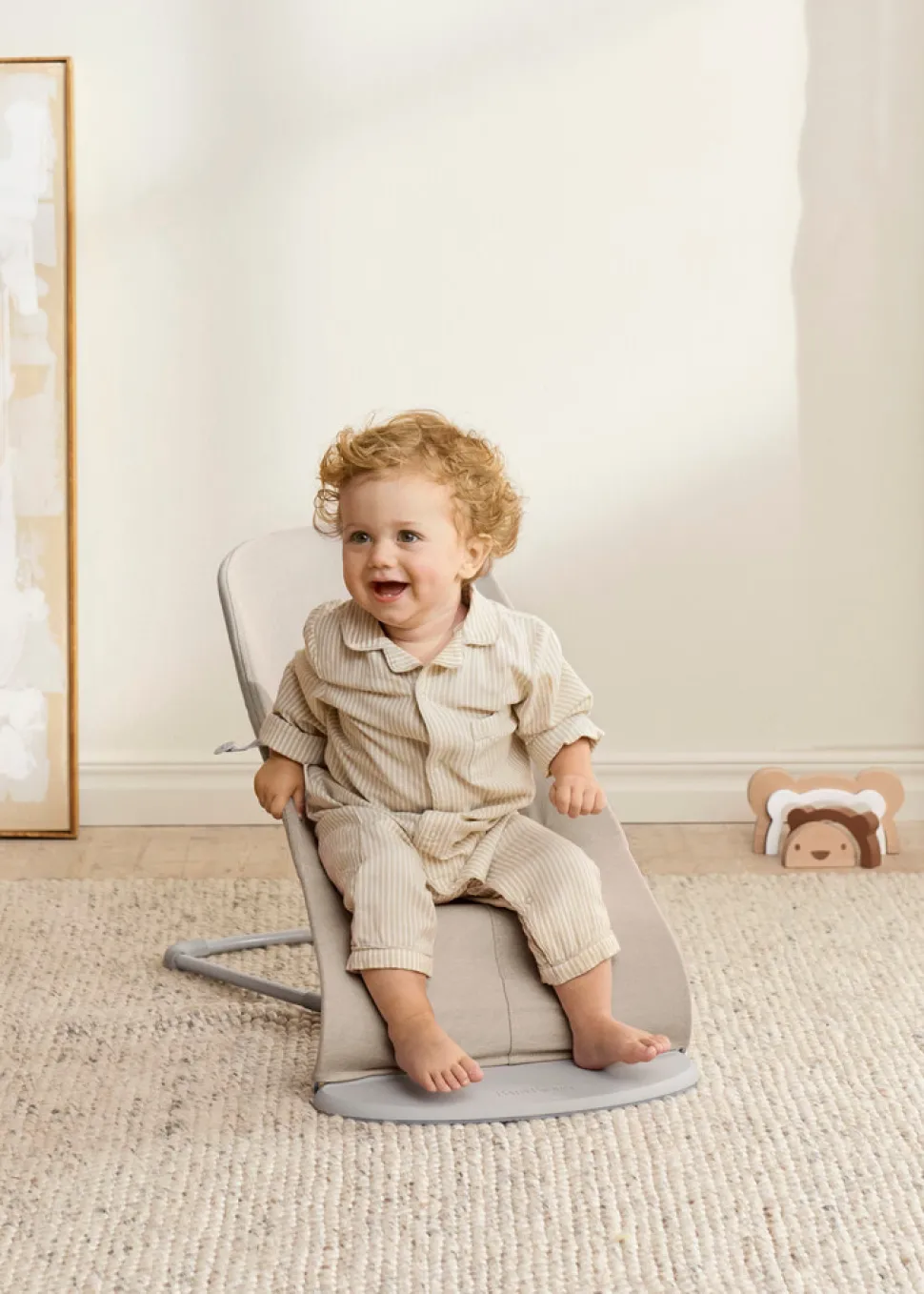 Skråstol Bliss - Vævet mélange, Lys beige