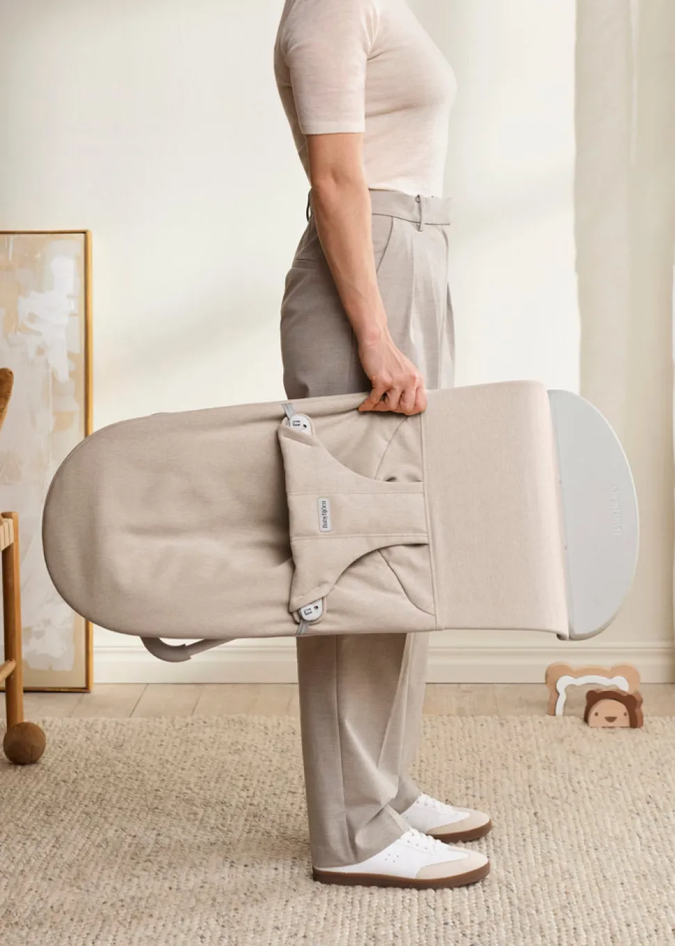 Skråstol Bliss - Vævet mélange, Lys beige